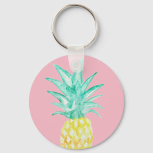 Llavero Pintando piña Pintando cadena rosa