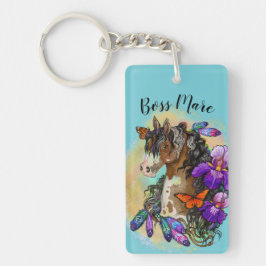 Llavero Pinte el mustango del caballo con el iris y las