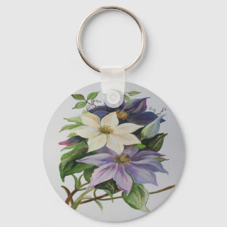 Llavero Pintura acrílica de Lilac Clematis Vine