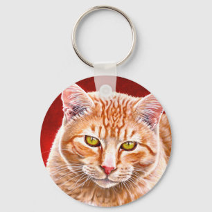 Llavero Pintura anaranjada del Tabby