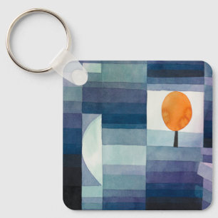 Llavero Pintura azul del árbol abstracto de Paul Klee
