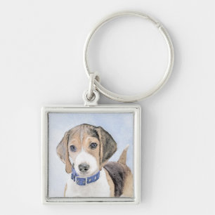 Llavero Pintura Beagle - Arte Perro Original Cuto