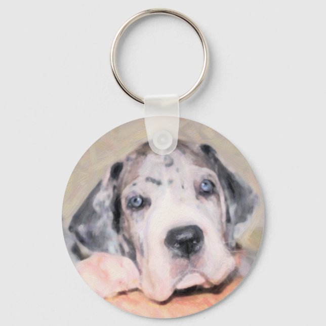 Llavero Pintura: Cachorro Dane (Anverso)