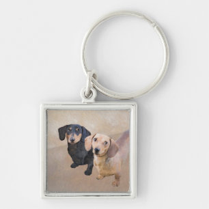 Llavero Pintura Dachshund (suave) - Arte Perro Original