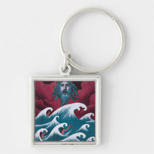 Llavero Pintura de aceite de Crimson Neptune