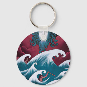 Llavero Pintura de aceite de Crimson Neptune