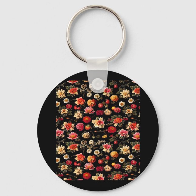 Llavero Pintura de aceite de época de Chintz (Anverso)