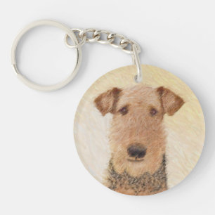 Llavero Pintura de Airedale Terrier - Arte original y boni