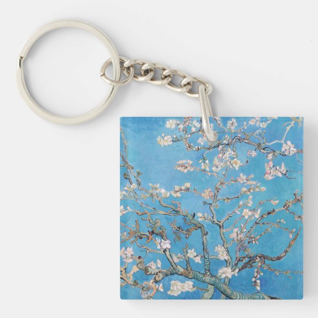 Llavero Pintura de arte de Almond Blossoms Blue Vincent va (Frente)
