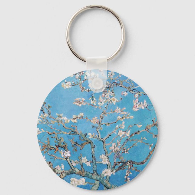 Llavero Pintura de arte de Almond Blossoms Blue Vincent va (Anverso)