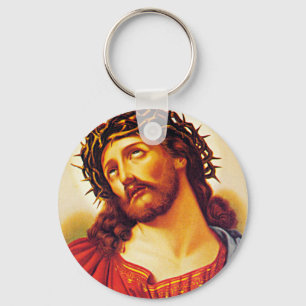 Llavero pintura de arte vintage de la corona de espinas de