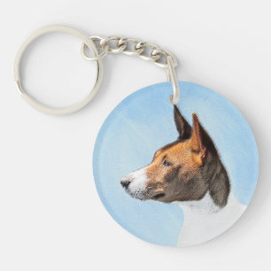 Llavero Pintura de Basenji - Arte Original Lindo