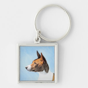Llavero Pintura de Basenji - Arte original muy bonito