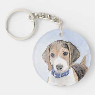 Llavero Pintura de Beagle - Arte Original de Perro Lindo