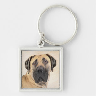 Llavero Pintura de Boerboel - Arte Perro Original Cuto