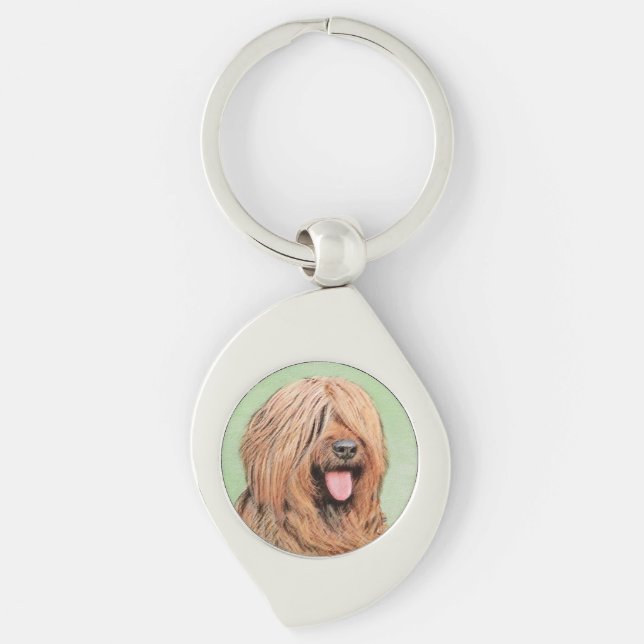 Llavero Pintura de Briard - Arte de Perro Original. (Anverso)