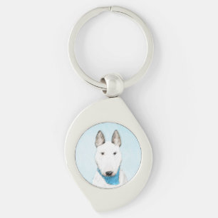 Llavero Pintura de Bull Terrier - Arte de Perro Original.