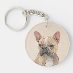 Llavero Pintura de Bulldog francés (Sable) - Cuto original