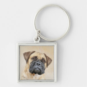 Llavero Pintura de Bullmastiff - Arte de Perro Original.