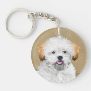 Llavero Pintura de cachorro de Aprenta Lhasa - Arte de Per