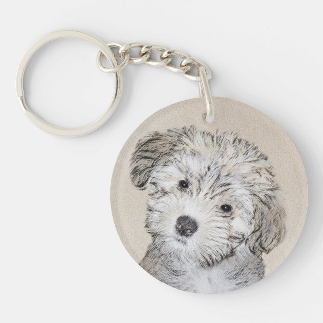 Llavero Pintura de cachorro habanesa - Arte de perro origi (Frente)