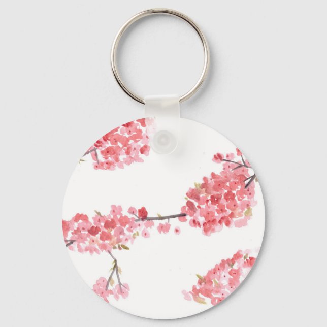 Llavero Pintura de cerezo rosa (Anverso)
