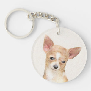 Llavero Pintura de Chihuahua - Arte de perro original cura