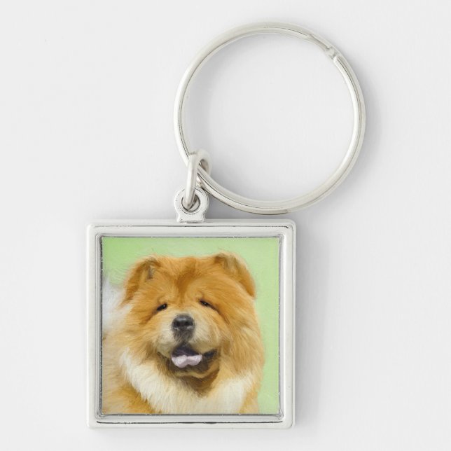 Llavero Pintura de Chow Chow - Arte Perro Original. (Frente)