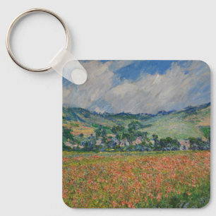 Llavero Pintura de Claude Monet, campo de adormidera en Gi