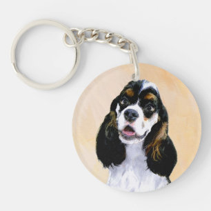 Llavero Pintura de Cocker Spaniel (Parti) - Arte Perro Ori