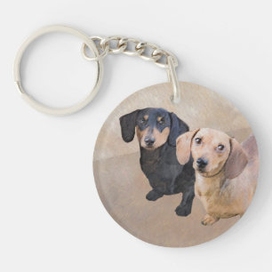 Llavero Pintura de Dachshund (Liso) - Arte Original de Per