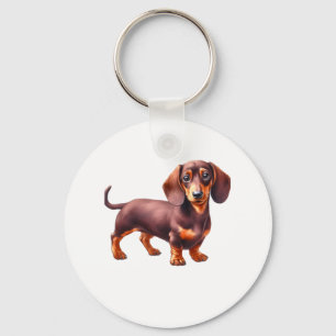 Llavero Pintura de Dachshund - Paintin acuarela de perro d