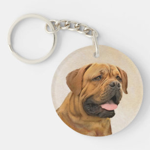 Llavero Pintura de Dogue de Burdeos - Arte de perro origin
