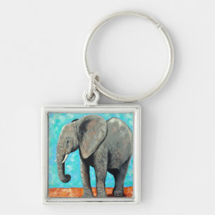 Llavero Pintura de elefante bebé grande