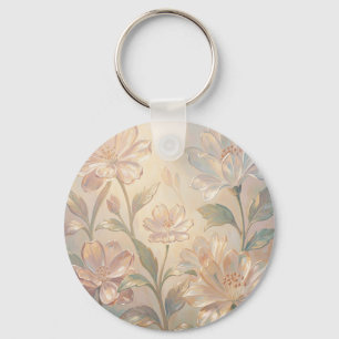 Llavero Pintura de Floración Floral Suave al Pastel
