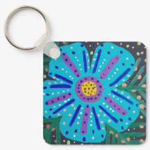 Pintura de flores azules