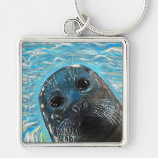 Llavero Pintura de foca emergente