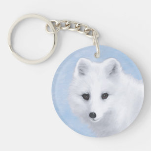 Llavero Pintura de Fox Ártica - Arte de Vida Silvestre Ori