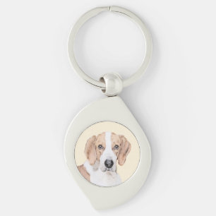 Llavero Pintura de Foxhound estadounidense - Arte de Perro