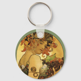 Llavero Pintura de fruta de Alphonse Mucha