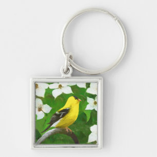 Llavero Pintura de Goldfinch - Arte de Perro Original.