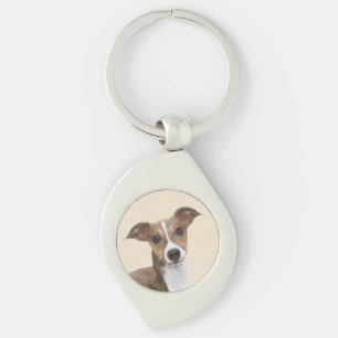 Llavero Pintura de Greyhound italiana - Arte Perro Origina