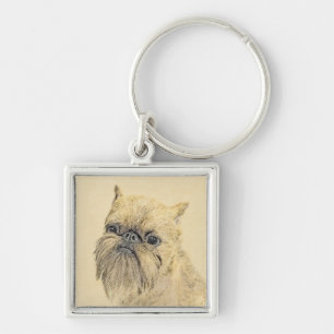 Llavero Pintura de griffon de Bruselas - Arte de perro ori