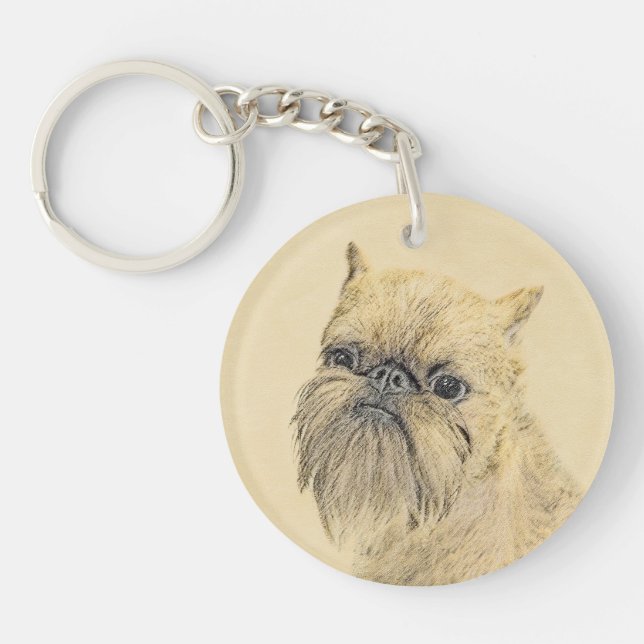 Llavero Pintura de griffon de Bruselas - Arte de perro ori (Frente)