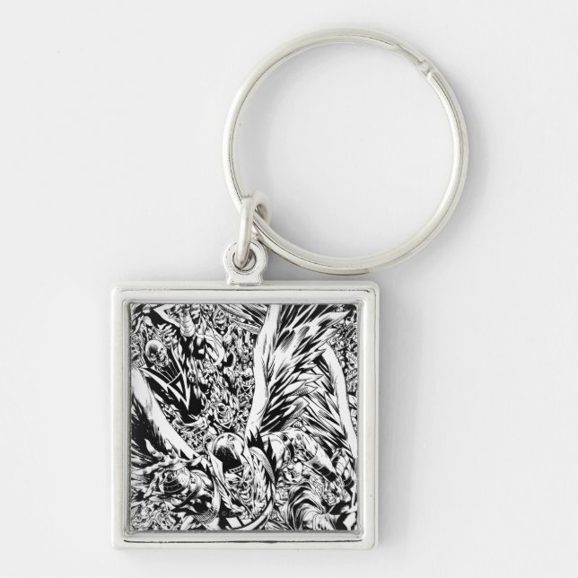 Llavero Pintura de grupo nocturno más negro - blanco y neg (Frente)