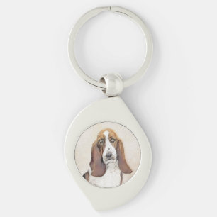 Llavero Pintura de hebilla de basset - Arte de perro origi