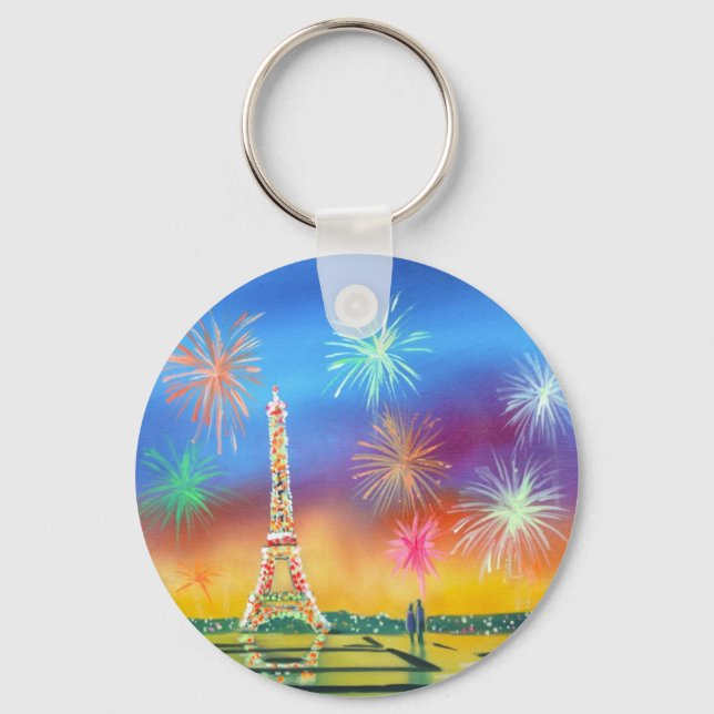 Llavero Pintura de la Torre Eiffel en París (Anverso)
