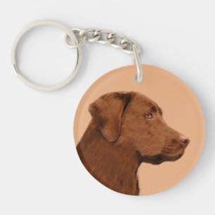 Llavero Pintura de Labrador Retriever (Chocolate) - Arte d