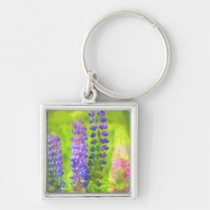 Llavero Pintura de Lupine - Arte original de las flores