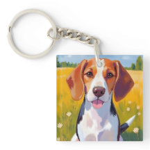 Pintura de mascota de perro Beagle en acuarela
